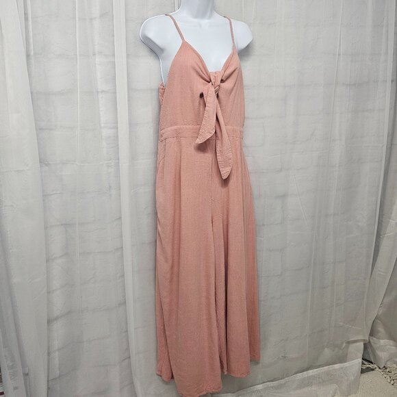Anrabess Pink Halter Wide Leg Jumpsuit Coquette Cropped Club Beach XL - Picture 4 of 11